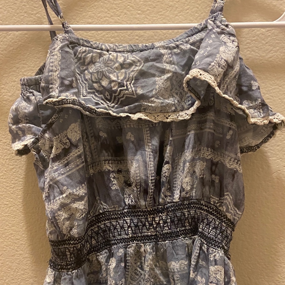 Art Class blue Patterned Ruffle Sundress - Picture 5 of 5